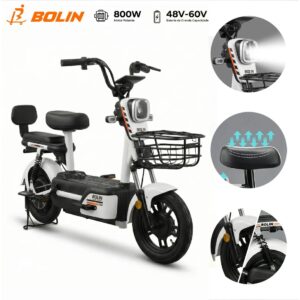 Bicicleta Eletrica Bolin 800W 48 60V 20Ah Bateria de litio Removivel e Pneu 14 Subida de 25 Alarme Amortecedores Dianteiros e Traseiros Assistencia ao Pedal Suporta ate 150 kg