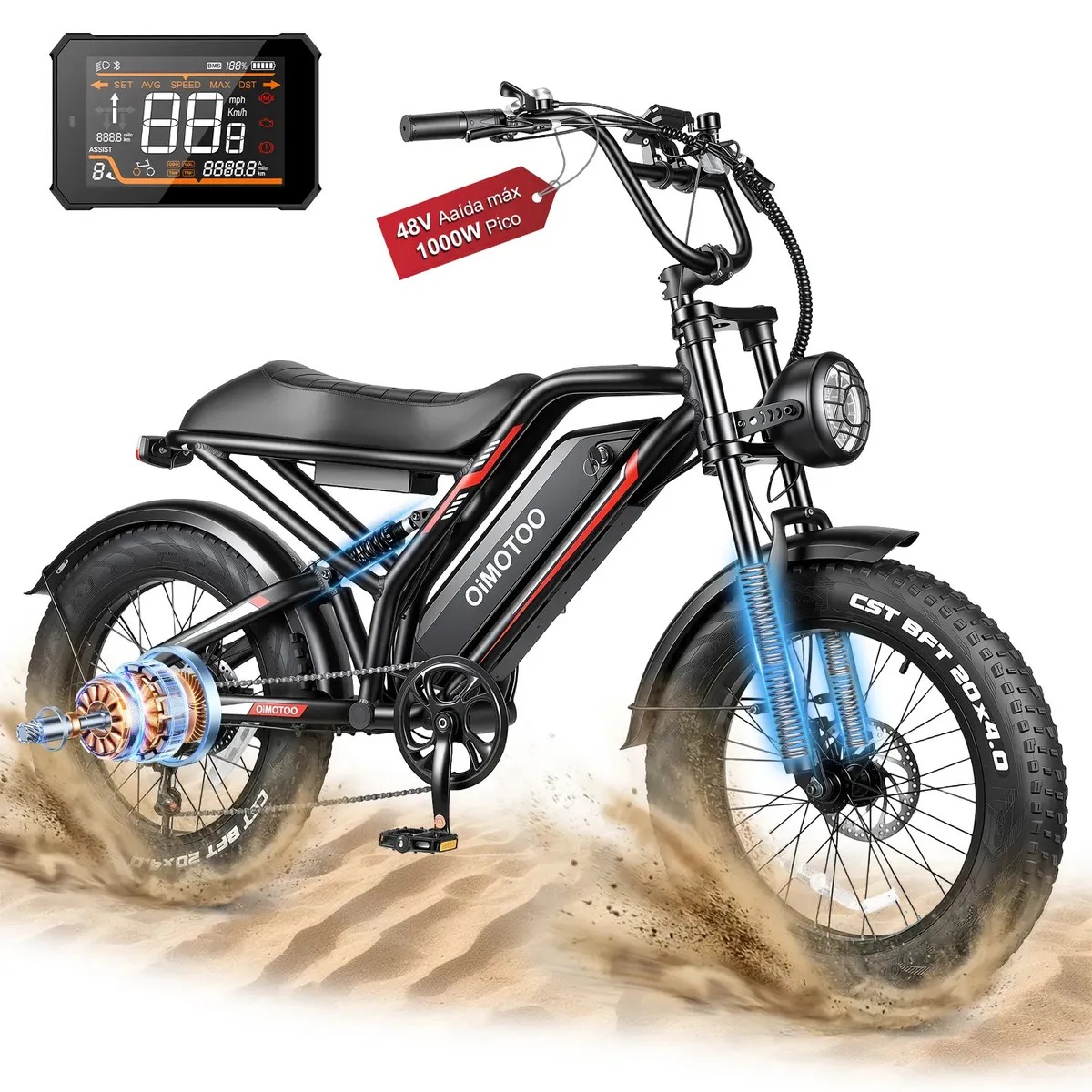 Bicicleta Eletrica Oimotoo M1901 1000W 333