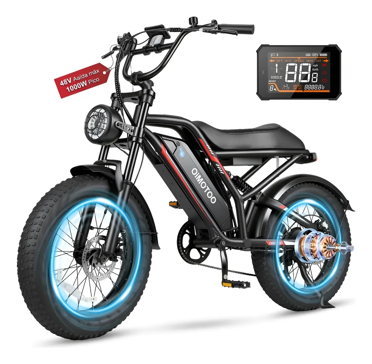 Oimotoo Bicicleta Eletrica Adulto 1000w 48v Autonomia 70km