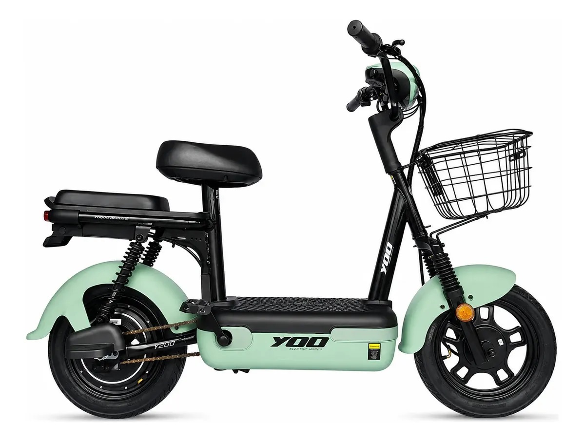 Bicicleta Eletrica Yoo Mobility Y 200 350w Farol Led Scooter Verde Sem Cnh E Emplacamento