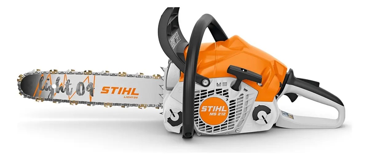 Motosserra A Gasolina 2.4cv Sabre 45cm Ms 212 Stihl Cor Branco Com Laranja